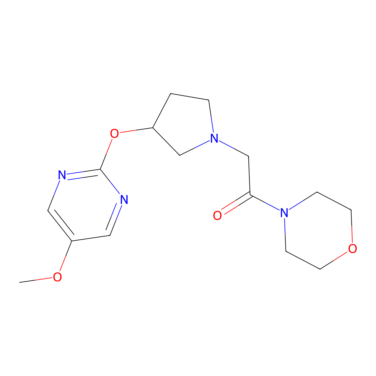 2-{3-[(5-Methoxypyrimidin-2-yl)oxy]pyrrolidin-1-yl}-1-(morpholin-4-yl)ethan-1-one molecular structure, CAS 2741935-72-6