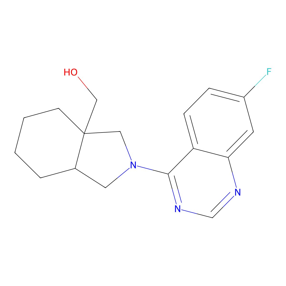[2-(7-fluoroquinazolin-4-yl)-octahydro-1H-isoindol-3a-yl]methanol molecular structure, CAS 2741935-95-3