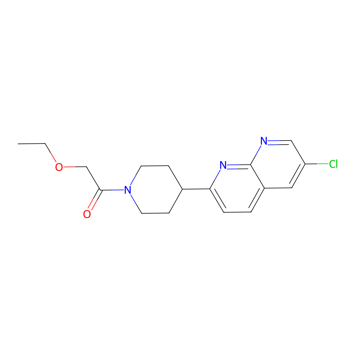 1-[4-(6-Chloro-1,8-naphthyridin-2-yl)piperidin-1-yl]-2-ethoxyethan-1-one molecular structure, CAS 2741935-98-6