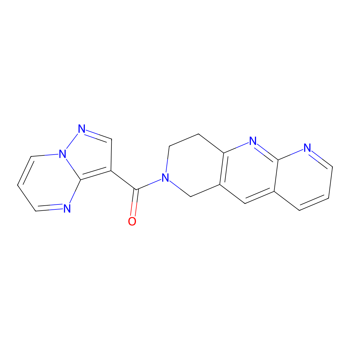 3-{6H,7H,8H,9H-pyrido[2,3-b]1,6-naphthyridine-7-carbonyl}pyrazolo[1,5-a]pyrimidine molecular structure, CAS 2741936-05-8