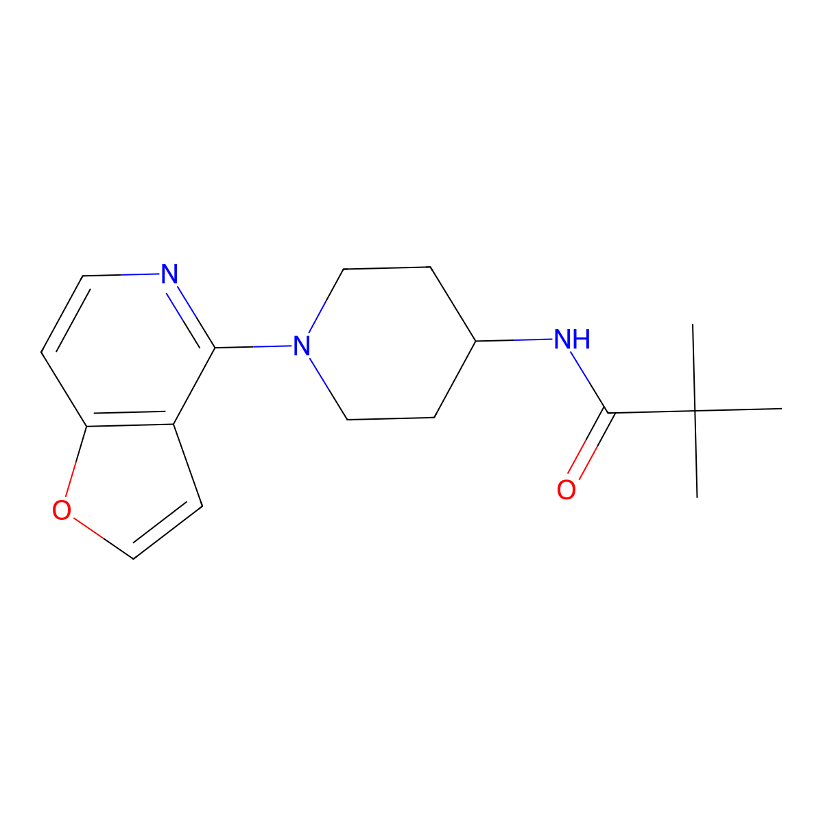 N-(1-{furo[3,2-c]pyridin-4-yl}piperidin-4-yl)-2,2-dimethylpropanamide molecular structure, CAS 2741936-10-5