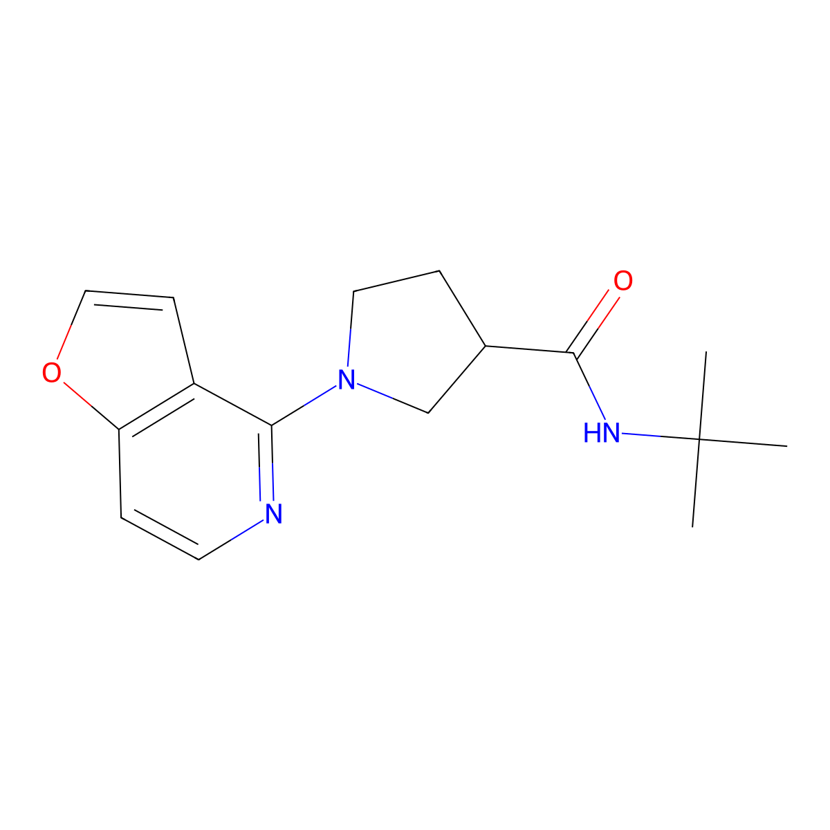 N-tert-butyl-1-{furo[3,2-c]pyridin-4-yl}pyrrolidine-3-carboxamide molecular structure, CAS 2741936-20-7