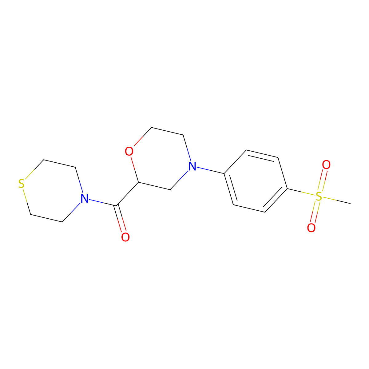 4-(4-Methanesulfonylphenyl)-2-(thiomorpholine-4-carbonyl)morpholine molecular structure, CAS 2741936-49-0