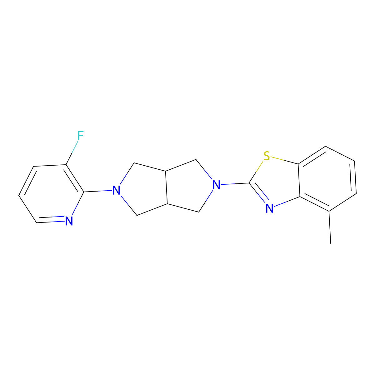 2-[5-(3-Fluoropyridin-2-yl)-octahydropyrrolo[3,4-c]pyrrol-2-yl]-4-methyl-1,3-benzothiazole molecular structure, CAS 2741936-70-7