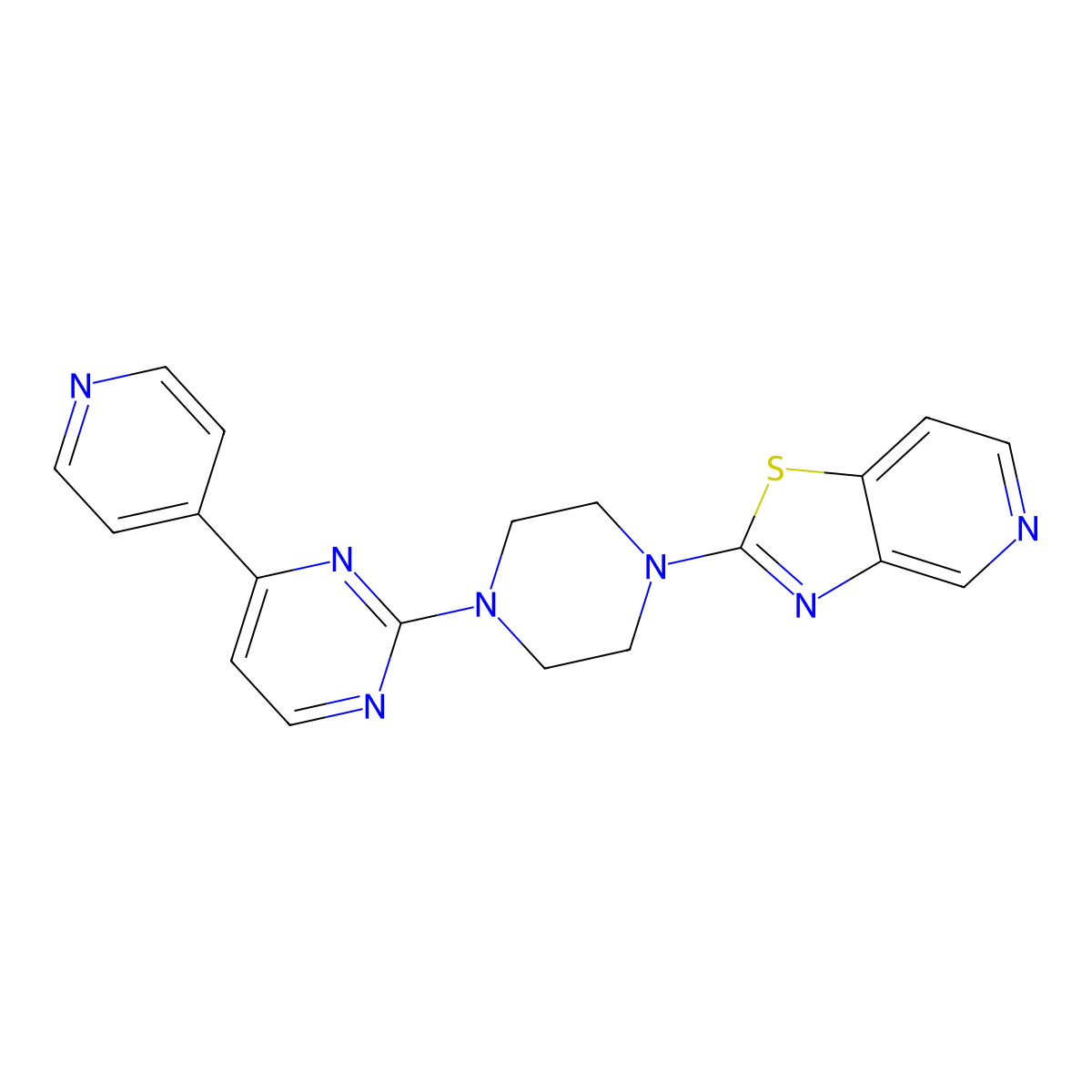 4-(Pyridin-4-yl)-2-(4-{[1,3]thiazolo[4,5-c]pyridin-2-yl}piperazin-1-yl)pyrimidine molecular structure, CAS 2741936-74-1