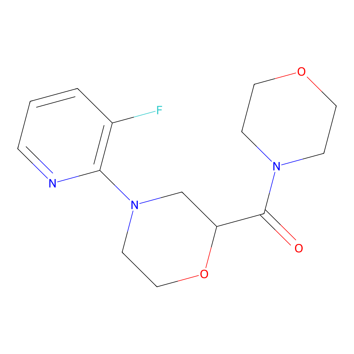 4-(3-Fluoropyridin-2-yl)-2-(morpholine-4-carbonyl)morpholine molecular structure, CAS 2741936-75-2