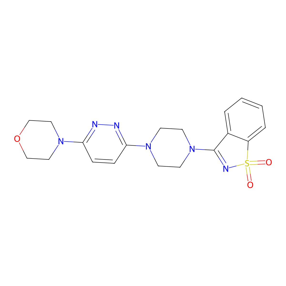 3-{4-[6-(Morpholin-4-yl)pyridazin-3-yl]piperazin-1-yl}-1lambda6,2-benzothiazole-1,1-dione molecular structure, CAS 2741936-86-5