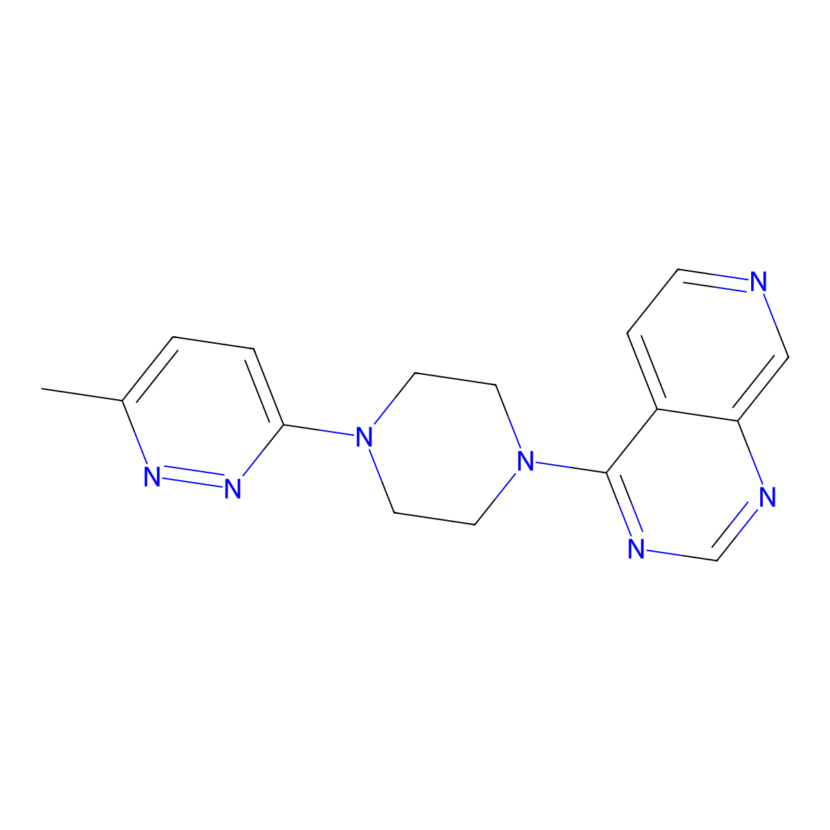 3-Methyl-6-(4-{pyrido[3,4-d]pyrimidin-4-yl}piperazin-1-yl)pyridazine molecular structure, CAS 2741937-00-6