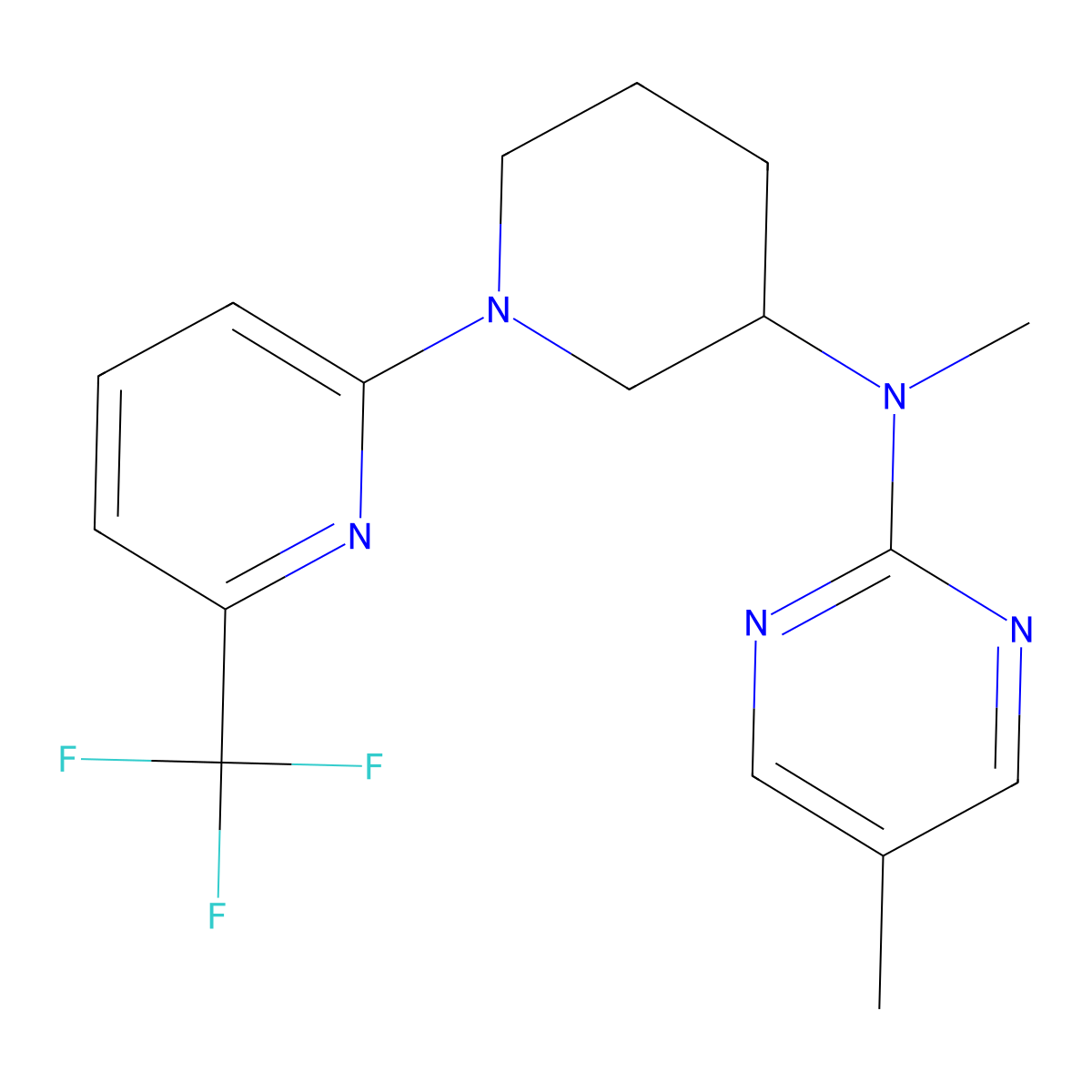 N,5-dimethyl-N-{1-[6-(trifluoromethyl)pyridin-2-yl]piperidin-3-yl}pyrimidin-2-amine molecular structure, CAS 2741937-05-1