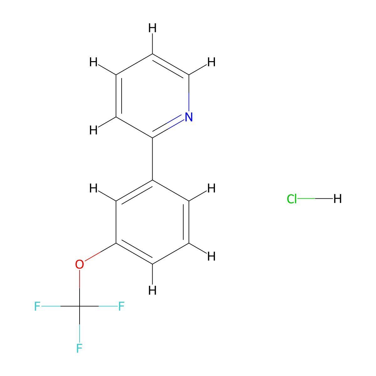 2-[3-(Trifluoromethoxy)phenyl]pyridine hydrochloride molecular structure, CAS 2741937-11-9