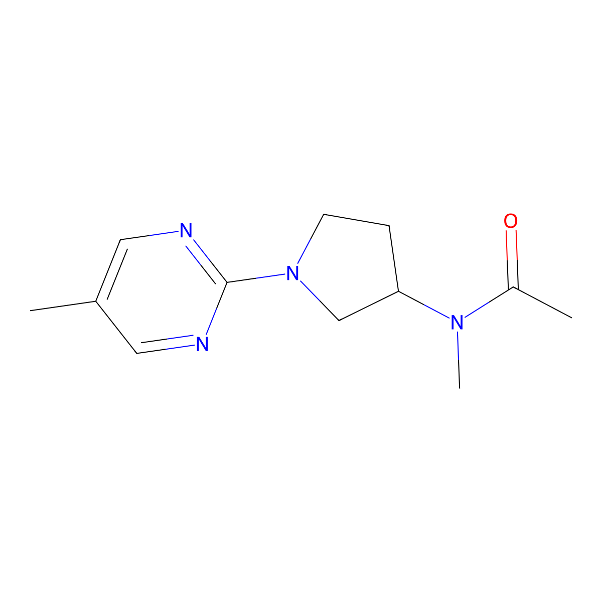 N-methyl-N-[1-(5-methylpyrimidin-2-yl)pyrrolidin-3-yl]acetamide molecular structure, CAS 2741937-14-2
