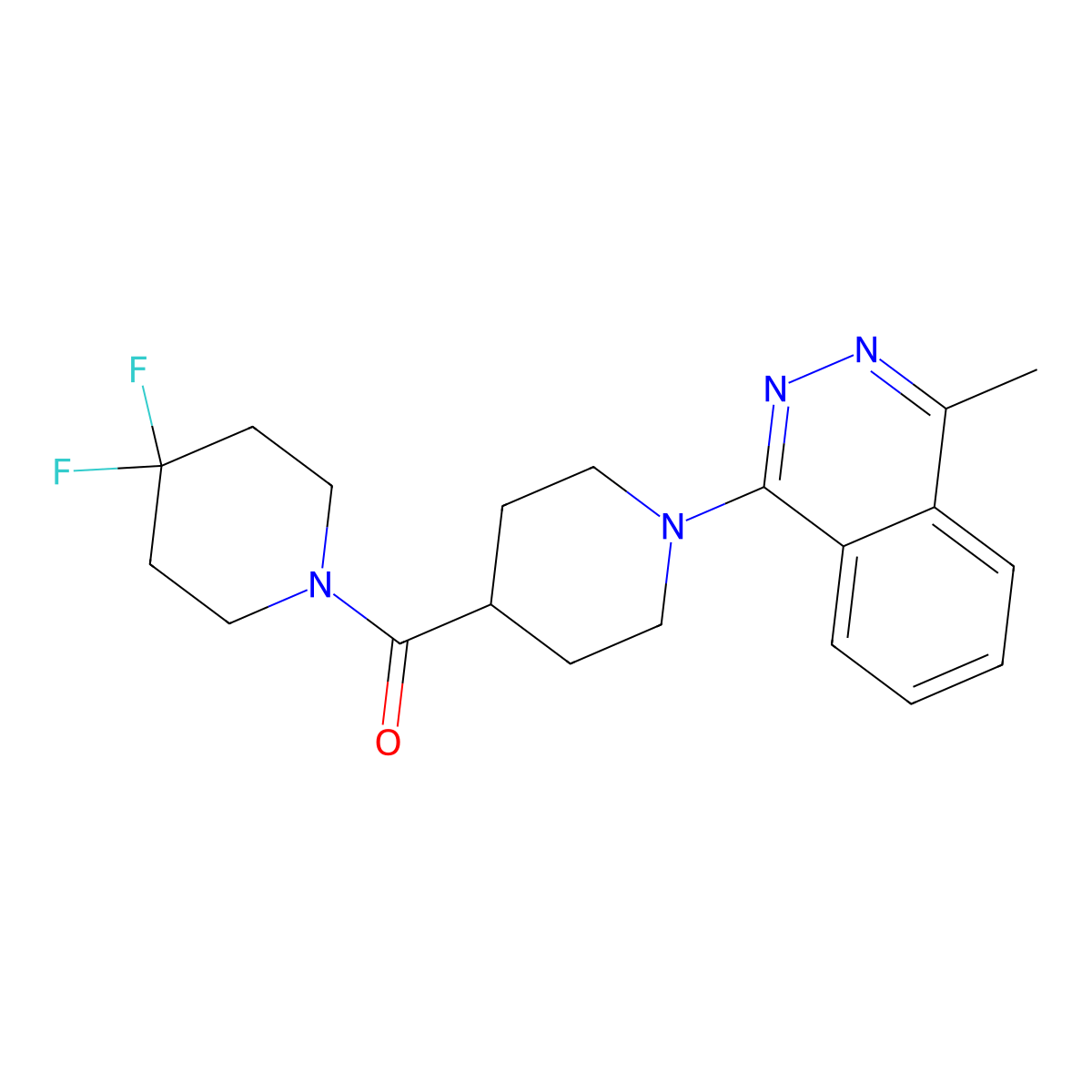 1-[4-(4,4-Difluoropiperidine-1-carbonyl)piperidin-1-yl]-4-methylphthalazine molecular structure, CAS 2741937-15-3