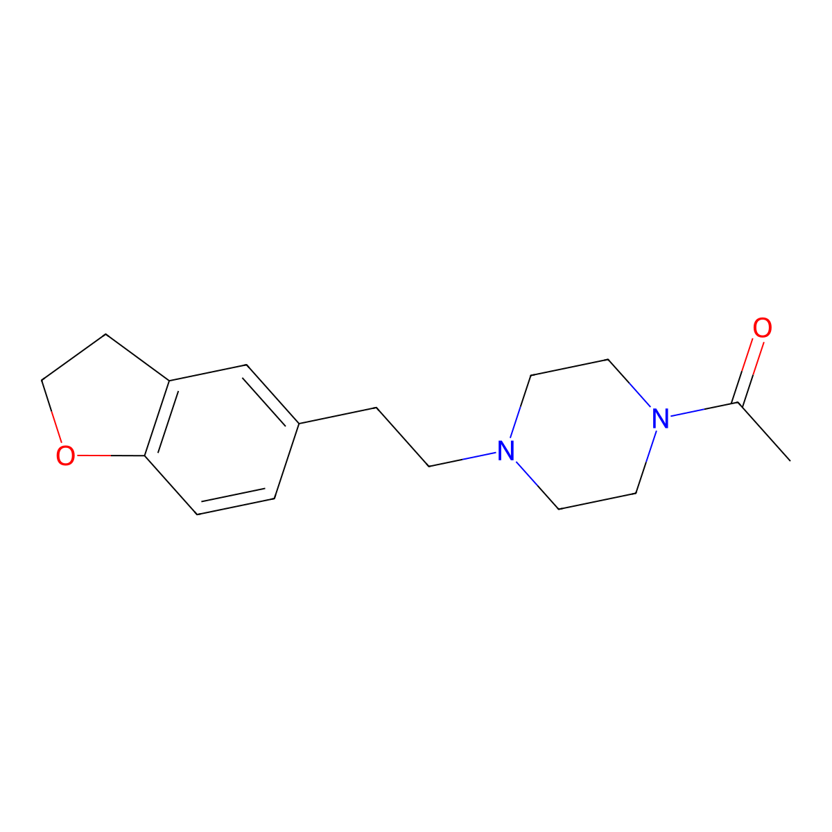 1-{4-[2-(2,3-Dihydro-1-benzofuran-5-yl)ethyl]piperazin-1-yl}ethan-1-one molecular structure, CAS 2741937-20-0