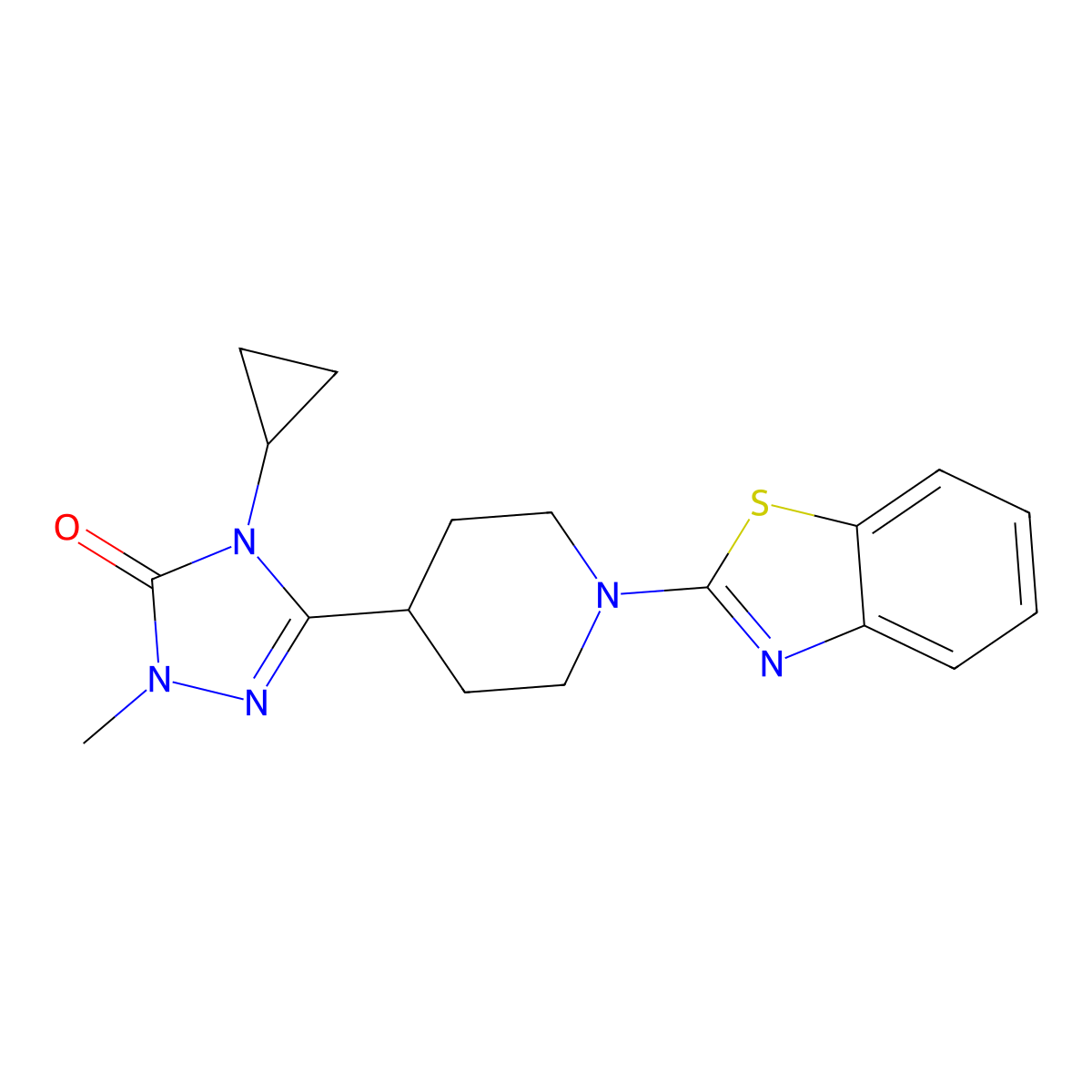 3-[1-(1,3-benzothiazol-2-yl)piperidin-4-yl]-4-cyclopropyl-1-methyl-4,5-dihydro-1H-1,2,4-triazol-5-one molecular structure, CAS 2741937-24-4