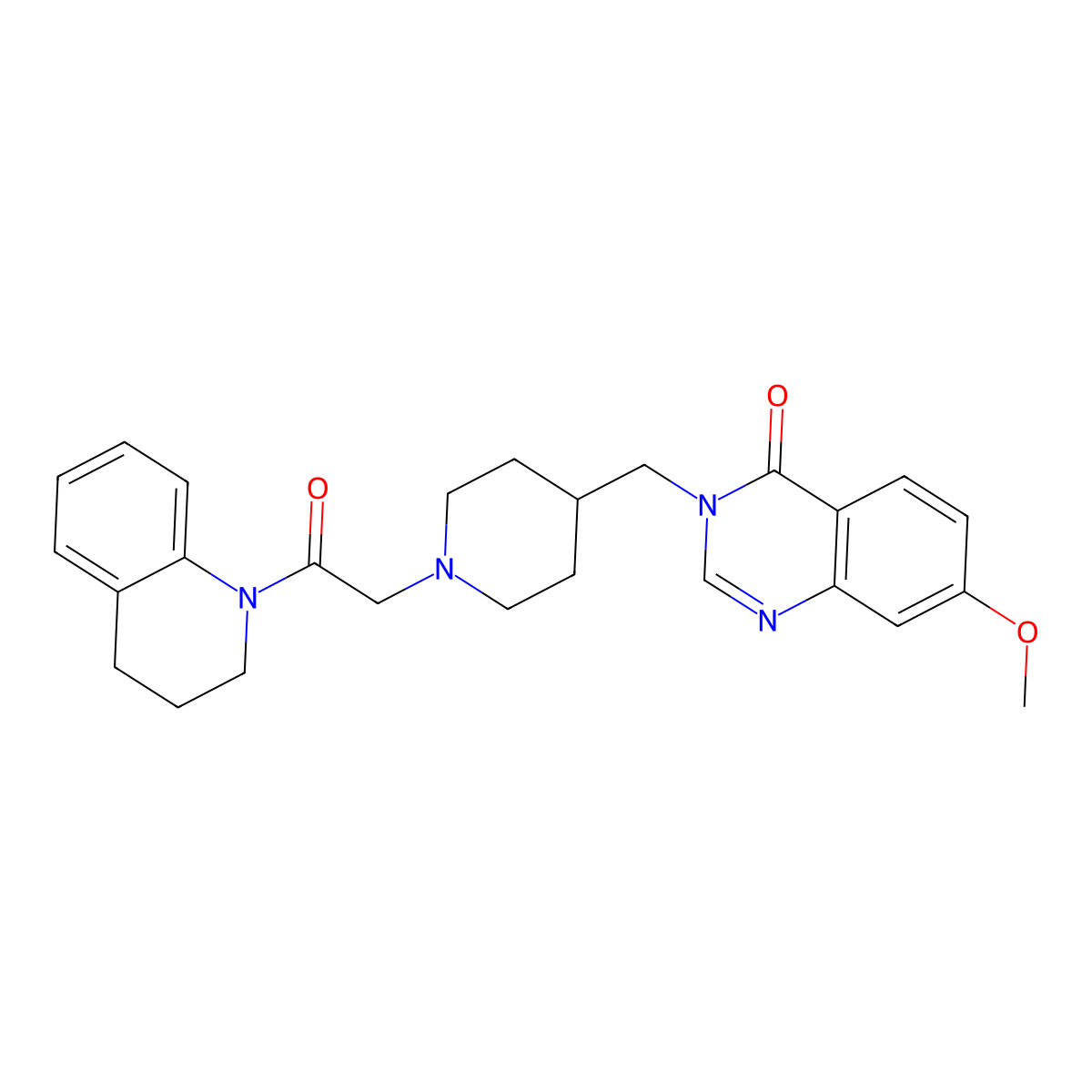 7-Methoxy-3-({1-[2-oxo-2-(1,2,3,4-tetrahydroquinolin-1-yl)ethyl]piperidin-4-yl}methyl)-3,4-dihydroquinazolin-4-one molecular structure, CAS 2741937-37-9