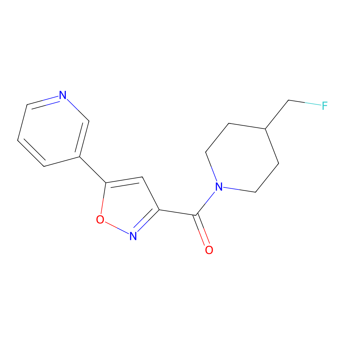 3-{3-[4-(Fluoromethyl)piperidine-1-carbonyl]-1,2-oxazol-5-yl}pyridine molecular structure, CAS 2741937-44-8