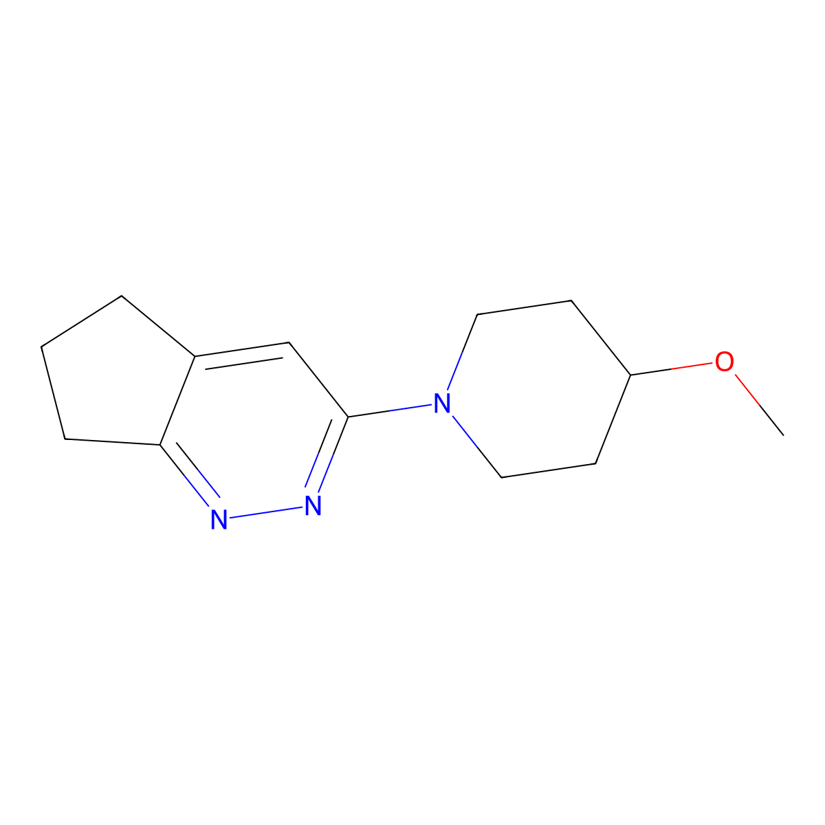 1-{5H,6H,7H-cyclopenta[c]pyridazin-3-yl}-4-methoxypiperidine molecular structure, CAS 2741937-56-2