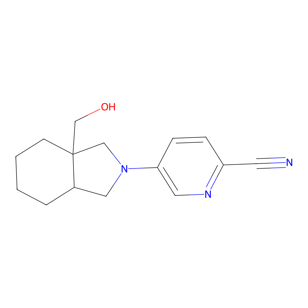 5-[3a-(hydroxymethyl)-octahydro-1H-isoindol-2-yl]pyridine-2-carbonitrile molecular structure, CAS 2741937-62-0