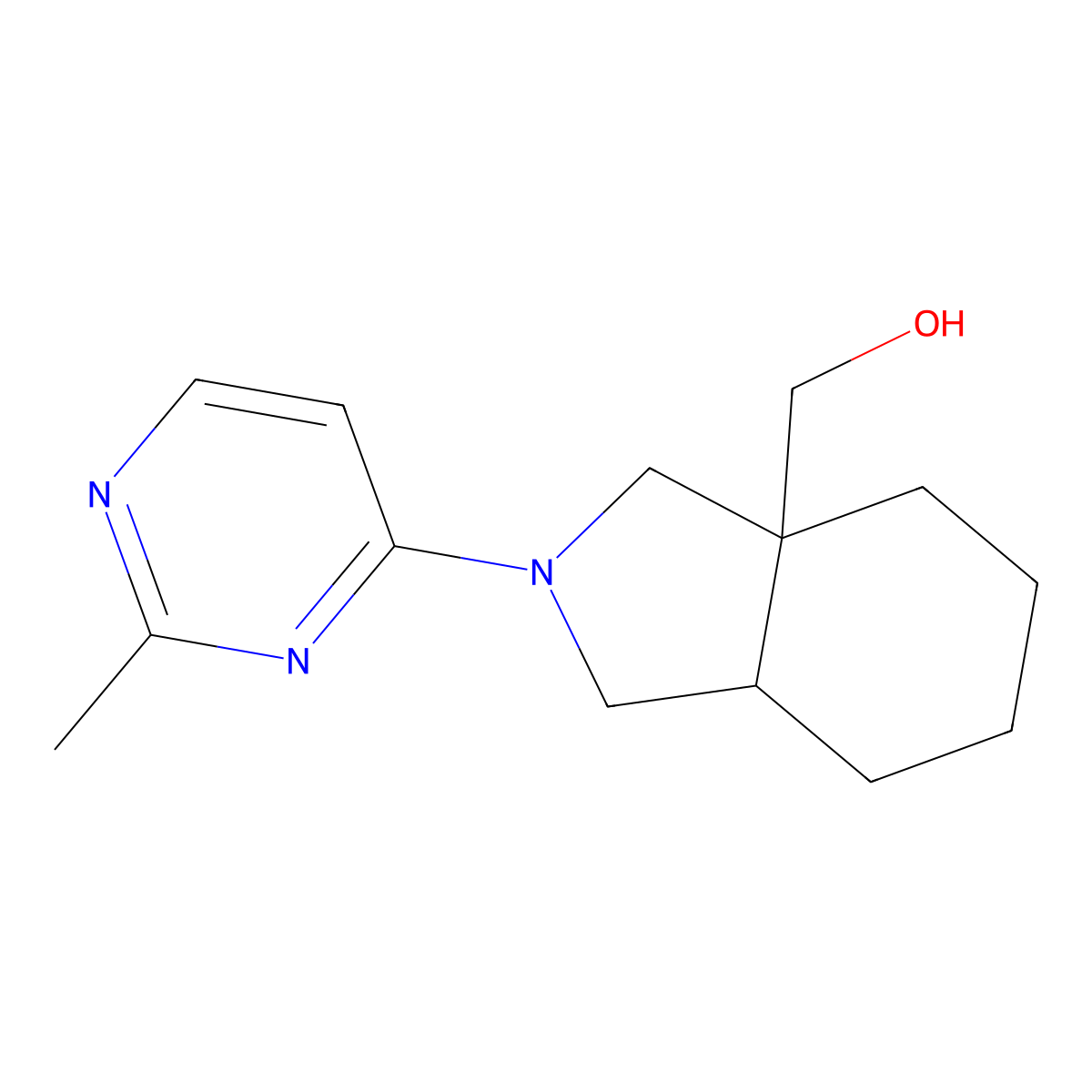 [2-(2-methylpyrimidin-4-yl)-octahydro-1H-isoindol-3a-yl]methanol molecular structure, CAS 2741937-72-2