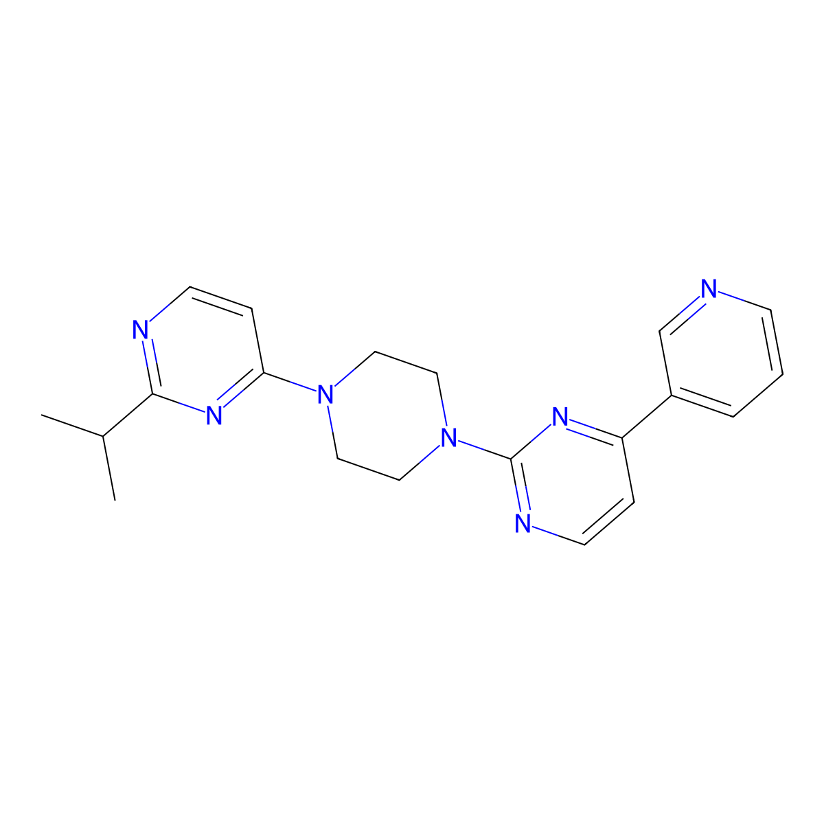 2-{4-[2-(Propan-2-yl)pyrimidin-4-yl]piperazin-1-yl}-4-(pyridin-3-yl)pyrimidine molecular structure, CAS 2741937-74-4