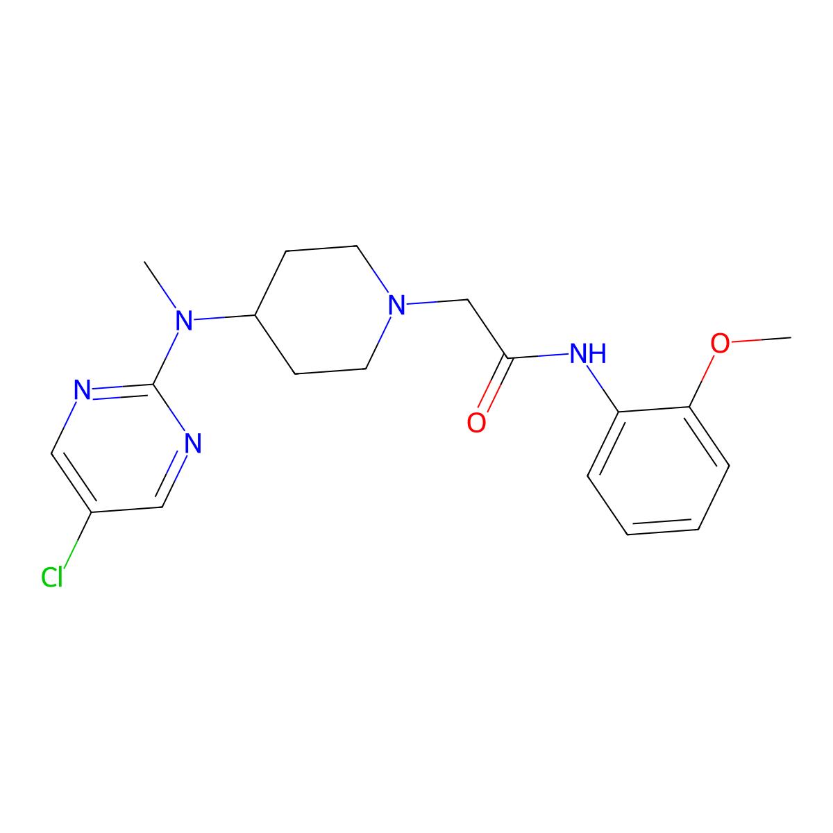 2-{4-[(5-chloropyrimidin-2-yl)(methyl)amino]piperidin-1-yl}-N-(2-methoxyphenyl)acetamide molecular structure, CAS 2741937-75-5