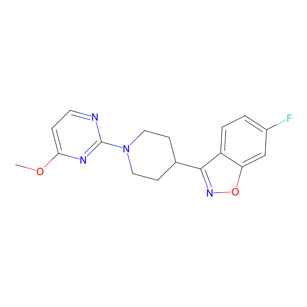 6-Fluoro-3-[1-(4-methoxypyrimidin-2-yl)piperidin-4-yl]-1,2-benzoxazole molecular structure, CAS 2741937-79-9