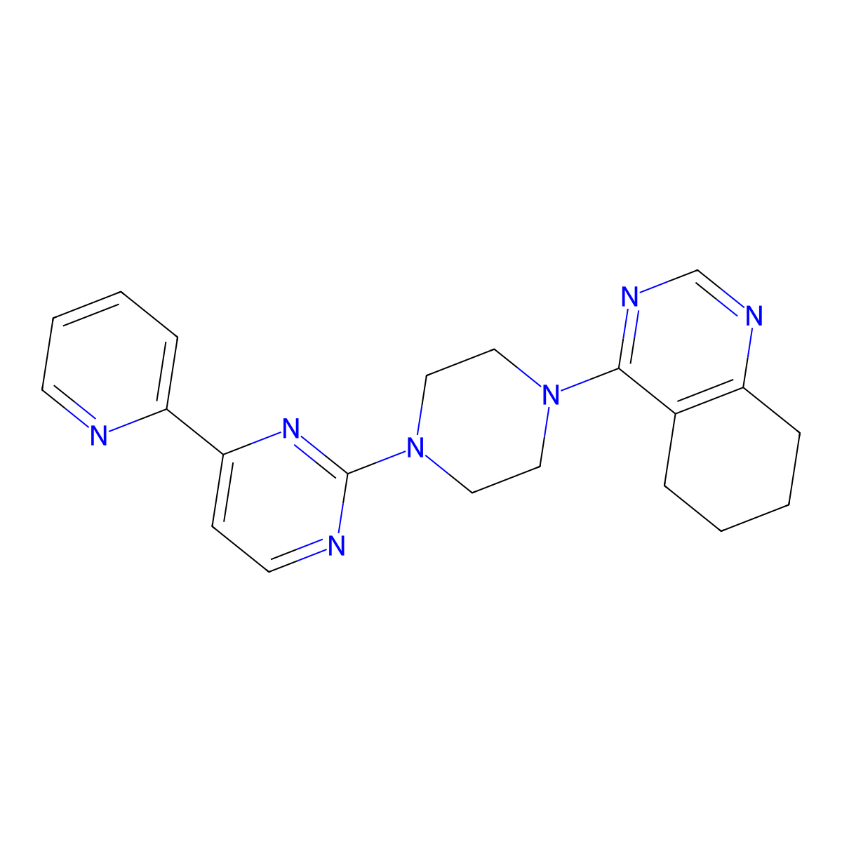 4-{4-[4-(Pyridin-2-yl)pyrimidin-2-yl]piperazin-1-yl}-5,6,7,8-tetrahydroquinazoline molecular structure, CAS 2741937-87-9