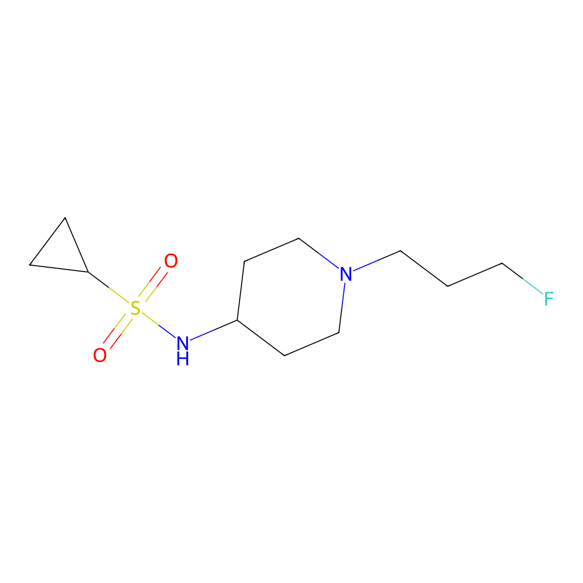N-[1-(3-fluoropropyl)piperidin-4-yl]cyclopropanesulfonamide molecular structure, CAS 2741937-88-0