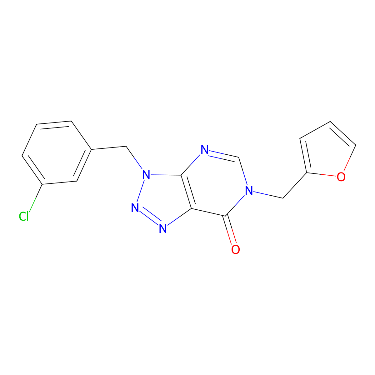 3-[(3-chlorophenyl)methyl]-6-[(furan-2-yl)methyl]-3H,6H,7H-[1,2,3]triazolo[4,5-d]pyrimidin-7-one molecular structure, CAS 2741937-90-4