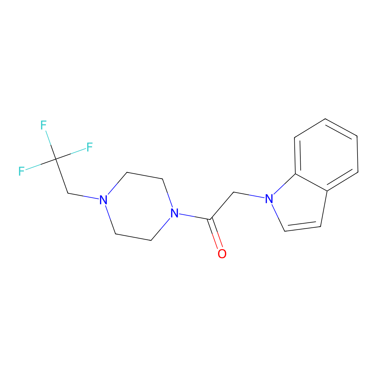 2-(1H-indol-1-yl)-1-[4-(2,2,2-trifluoroethyl)piperazin-1-yl]ethan-1-one molecular structure, CAS 2741937-99-3