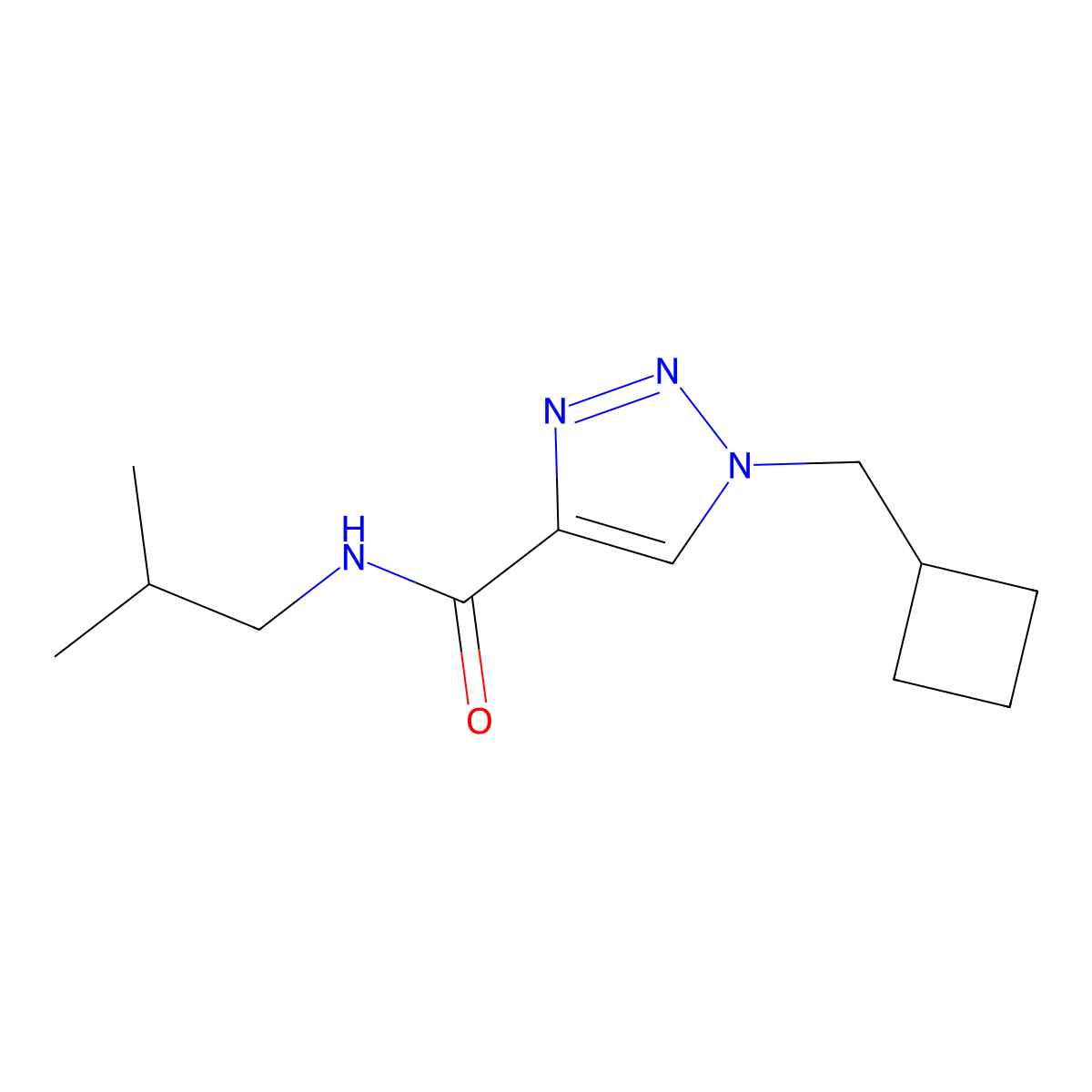 1-(cyclobutylmethyl)-N-(2-methylpropyl)-1H-1,2,3-triazole-4-carboxamide molecular structure, CAS 2741938-10-1