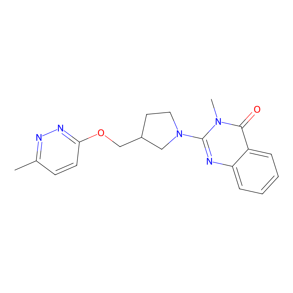 3-Methyl-2-(3-{[(6-methylpyridazin-3-yl)oxy]methyl}pyrrolidin-1-yl)-3,4-dihydroquinazolin-4-one molecular structure, CAS 2741938-16-7