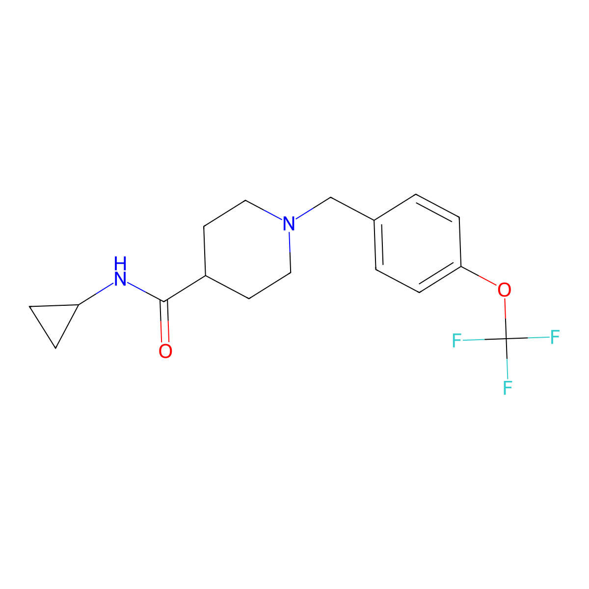 N-cyclopropyl-1-{[4-(trifluoromethoxy)phenyl]methyl}piperidine-4-carboxamide molecular structure, CAS 2741938-26-9