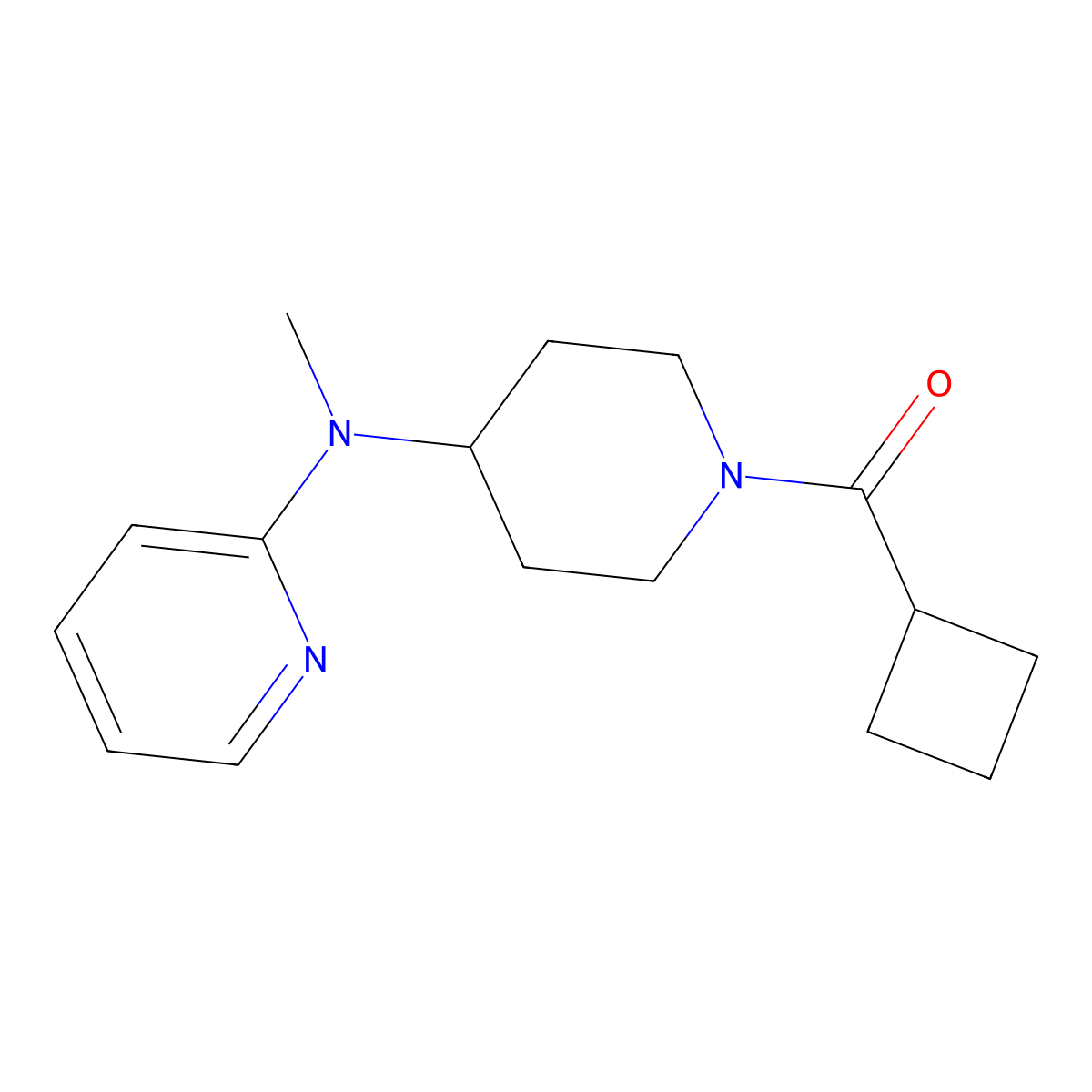 N-(1-cyclobutanecarbonylpiperidin-4-yl)-N-methylpyridin-2-amine molecular structure, CAS 2741938-32-7
