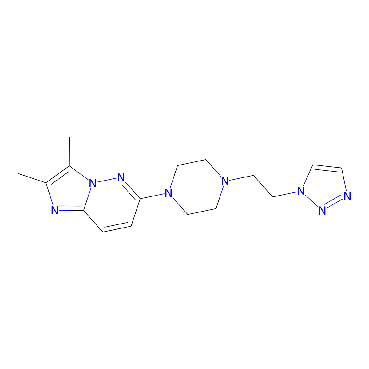 1-{2,3-dimethylimidazo[1,2-b]pyridazin-6-yl}-4-[2-(1H-1,2,3-triazol-1-yl)ethyl]piperazine molecular structure, CAS 2741938-39-4