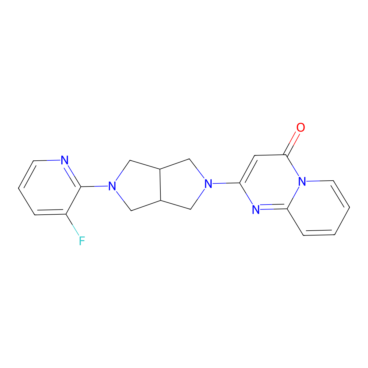 2-[5-(3-fluoropyridin-2-yl)-octahydropyrrolo[3,4-c]pyrrol-2-yl]-4H-pyrido[1,2-a]pyrimidin-4-one molecular structure, CAS 2741938-41-8