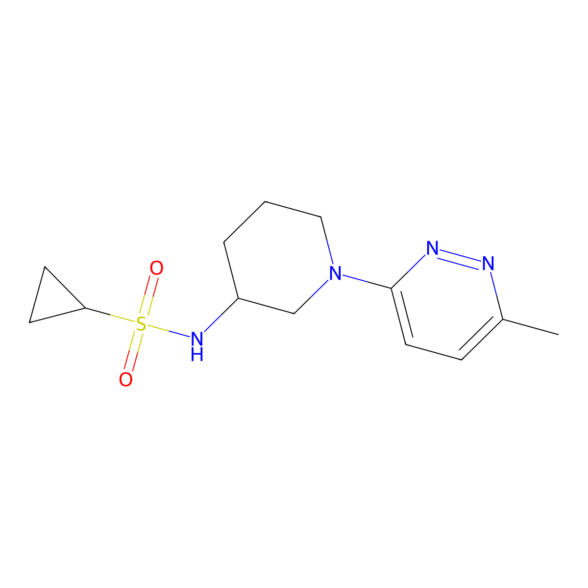N-[1-(6-methylpyridazin-3-yl)piperidin-3-yl]cyclopropanesulfonamide molecular structure, CAS 2741938-52-1