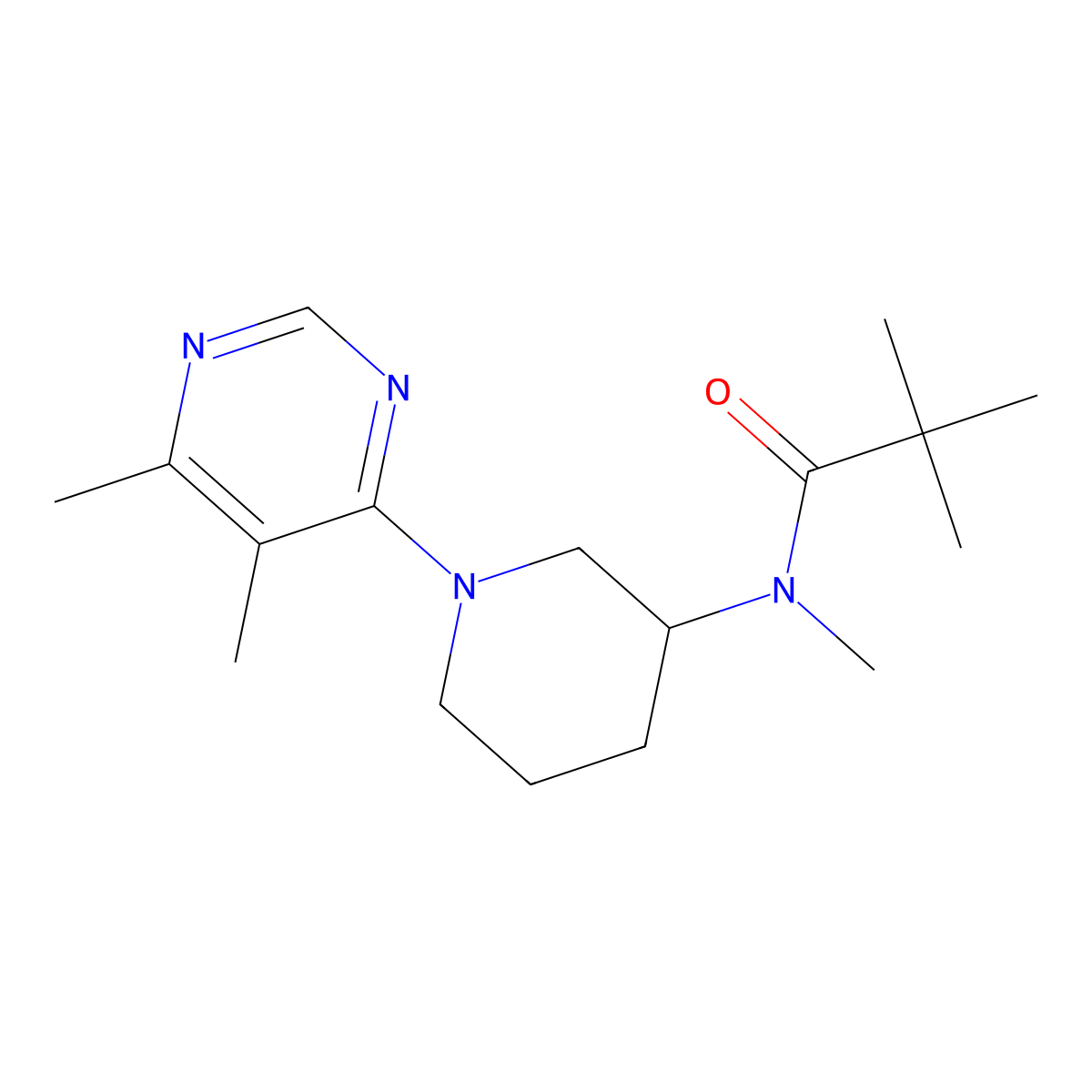 N-[1-(5,6-dimethylpyrimidin-4-yl)piperidin-3-yl]-N,2,2-trimethylpropanamide molecular structure, CAS 2741938-56-5