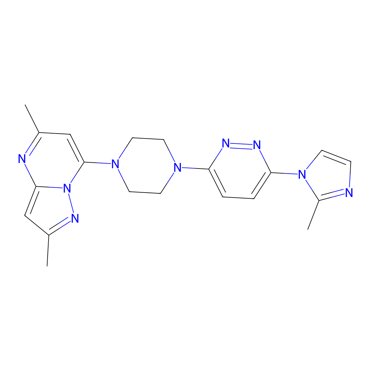3-(4-{2,5-dimethylpyrazolo[1,5-a]pyrimidin-7-yl}piperazin-1-yl)-6-(2-methyl-1H-imidazol-1-yl)pyridazine molecular structure, CAS 2741938-63-4