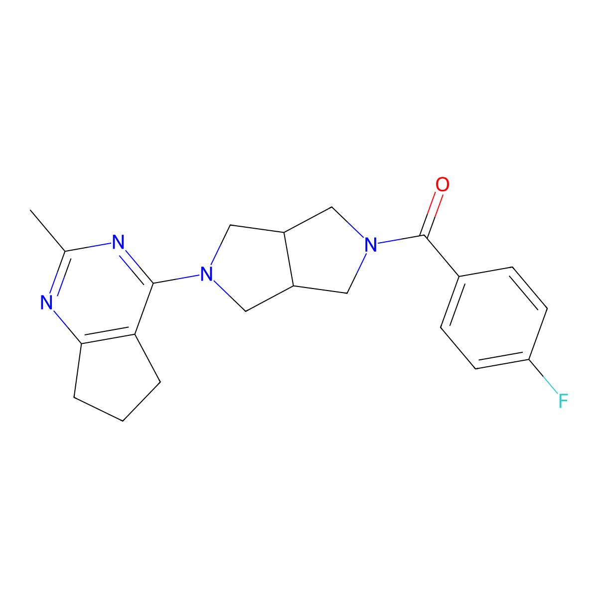 2-(4-fluorobenzoyl)-5-{2-methyl-5H,6H,7H-cyclopenta[d]pyrimidin-4-yl}-octahydropyrrolo[3,4-c]pyrrole molecular structure, CAS 2741938-65-6