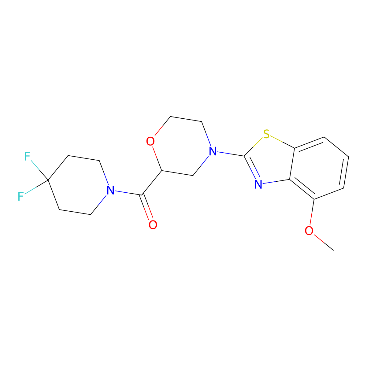 2-[2-(4,4-Difluoropiperidine-1-carbonyl)morpholin-4-yl]-4-methoxy-1,3-benzothiazole molecular structure, CAS 2741938-77-0