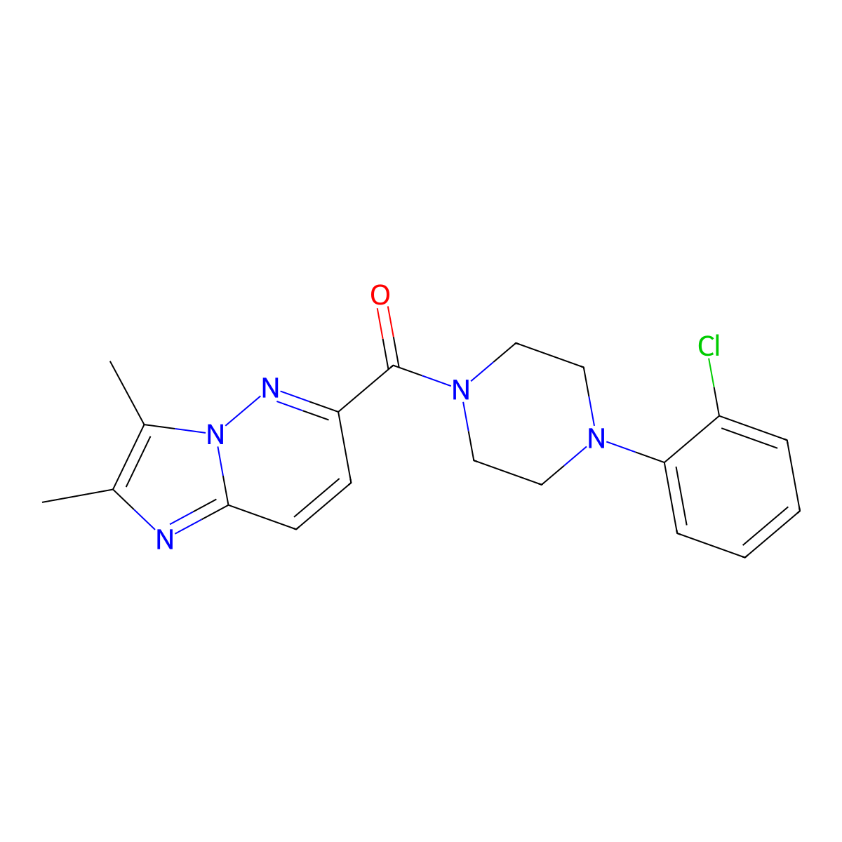 1-(2-Chlorophenyl)-4-{2,3-dimethylimidazo[1,2-b]pyridazine-6-carbonyl}piperazine molecular structure, CAS 2741938-79-2