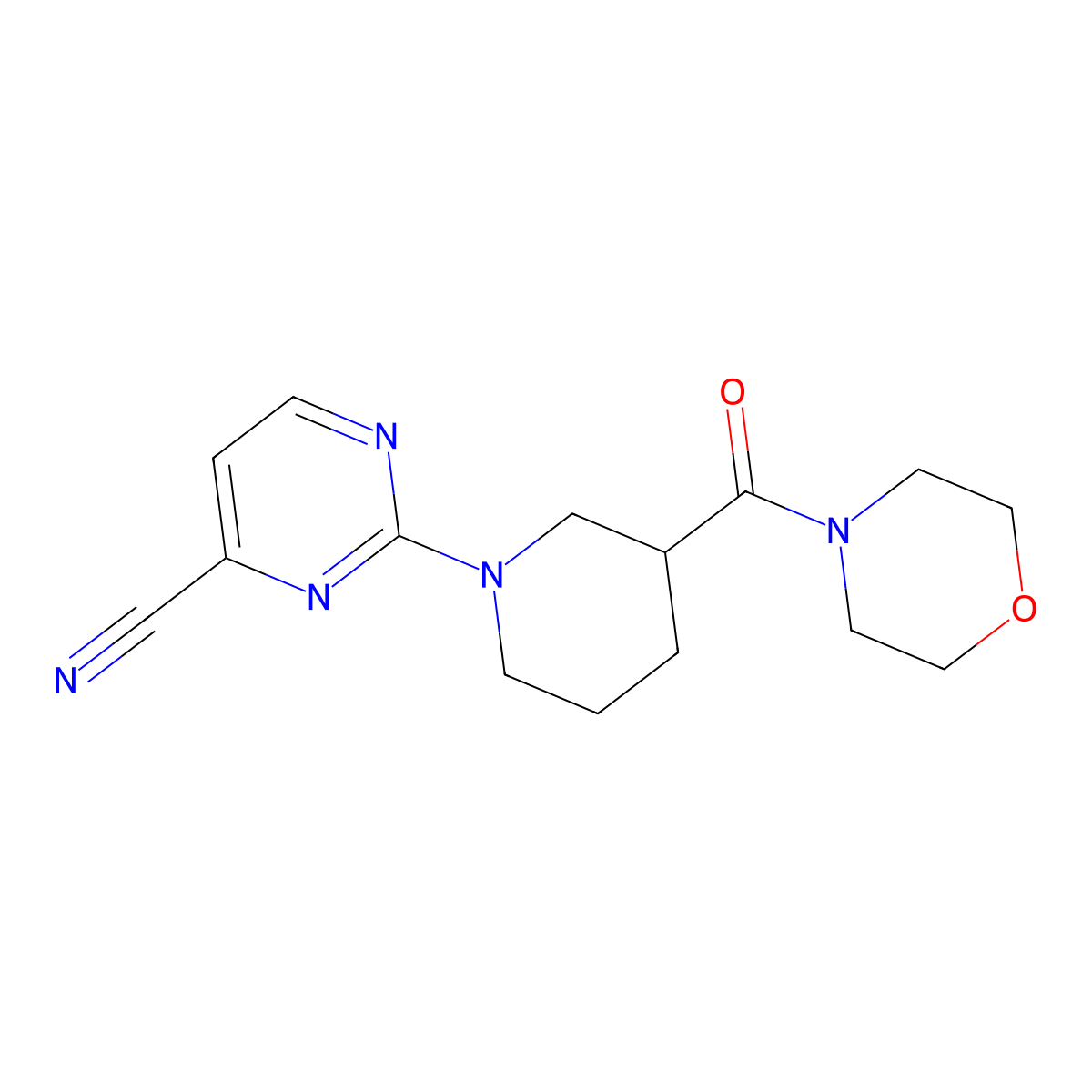 2-[3-(Morpholine-4-carbonyl)piperidin-1-yl]pyrimidine-4-carbonitrile molecular structure, CAS 2741938-80-5