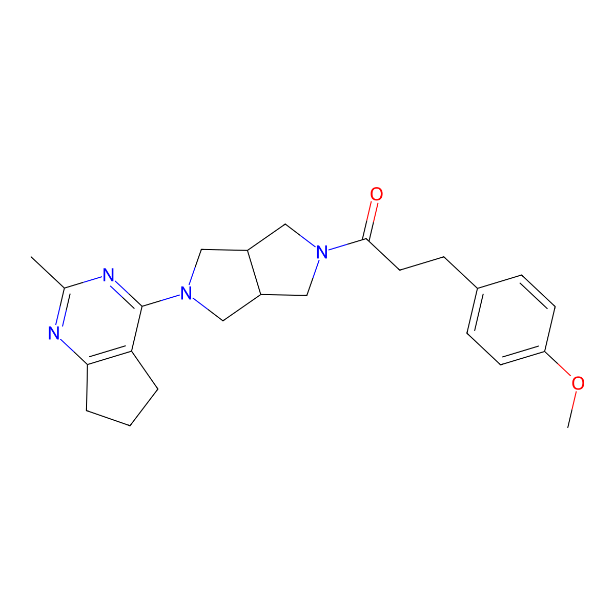 3-(4-methoxyphenyl)-1-(5-{2-methyl-5H,6H,7H-cyclopenta[d]pyrimidin-4-yl}-octahydropyrrolo[3,4-c]pyrrol-2-yl)propan-1-one molecular structure, CAS 2741938-83-8