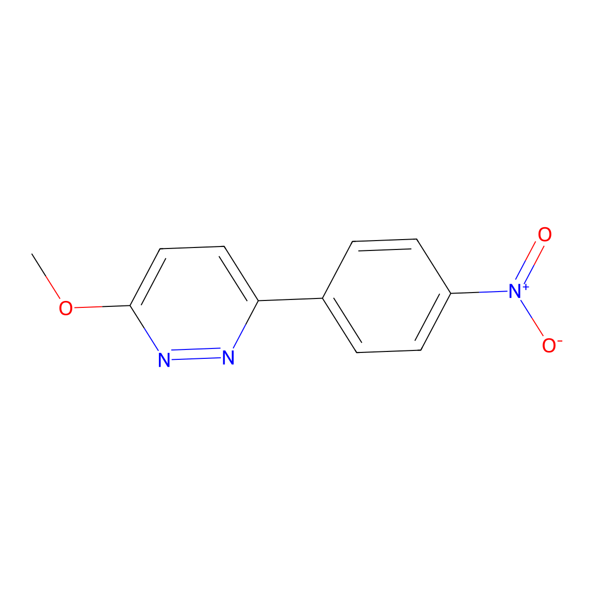 3-Methoxy-6-(4-nitrophenyl)pyridazine molecular structure, CAS 2741938-84-9