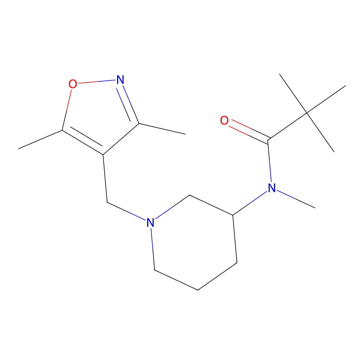 N-{1-[(3,5-dimethyl-1,2-oxazol-4-yl)methyl]piperidin-3-yl}-N,2,2-trimethylpropanamide molecular structure, CAS 2741938-92-9