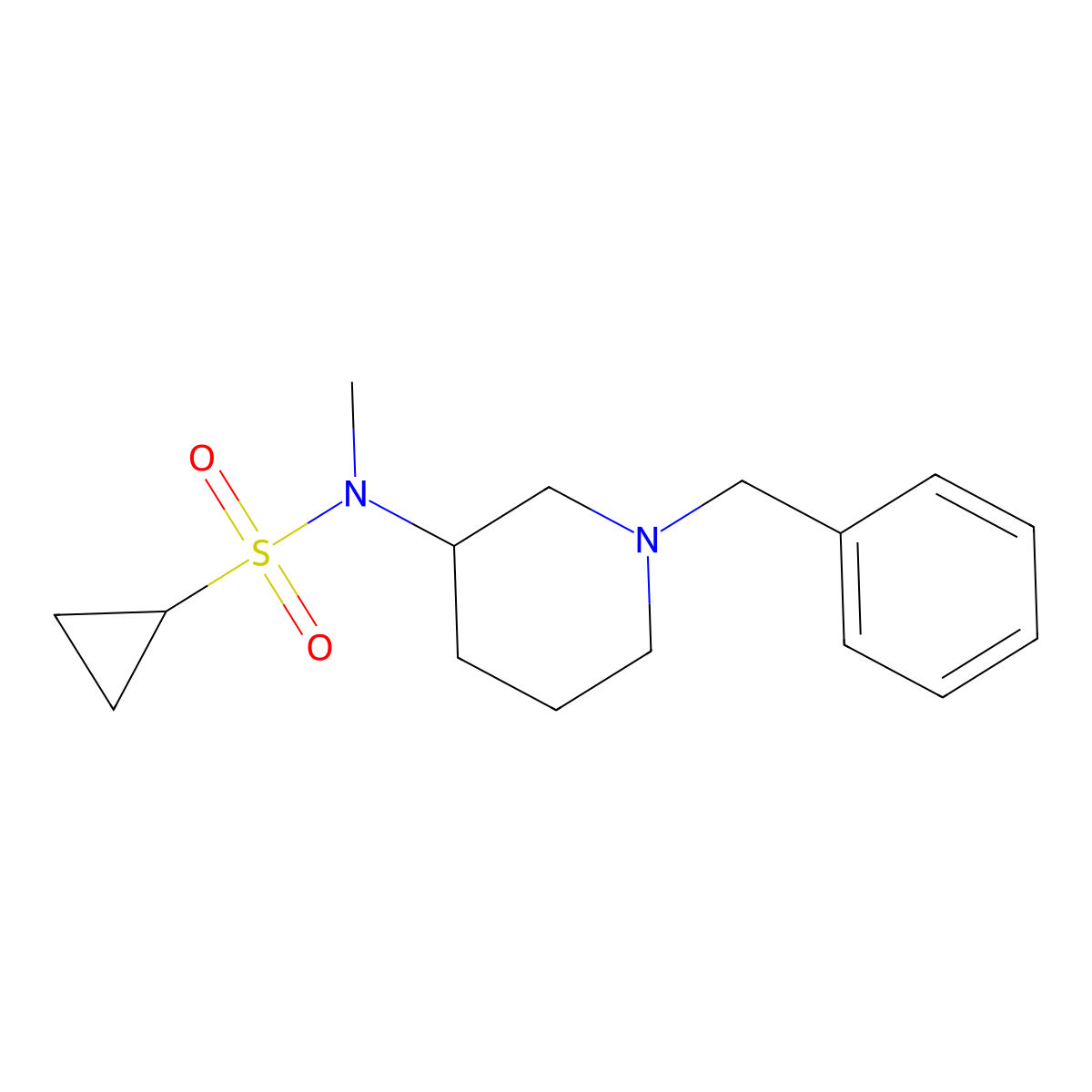 N-(1-benzylpiperidin-3-yl)-N-methylcyclopropanesulfonamide molecular structure, CAS 2741938-98-5