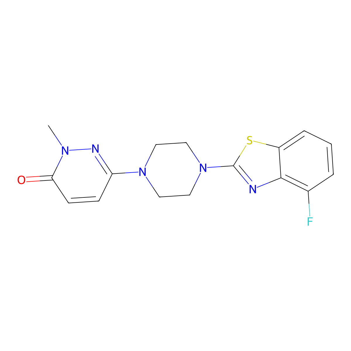 6-[4-(4-Fluoro-1,3-benzothiazol-2-yl)piperazin-1-yl]-2-methyl-2,3-dihydropyridazin-3-one molecular structure, CAS 2741938-99-6