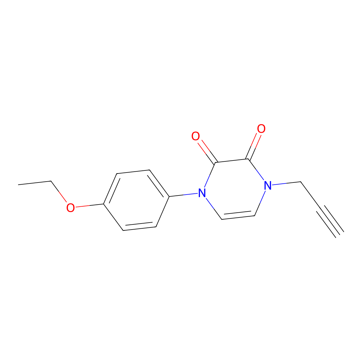 1-(4-Ethoxyphenyl)-4-(prop-2-yn-1-yl)-1,2,3,4-tetrahydropyrazine-2,3-dione molecular structure, CAS 2741939-05-7
