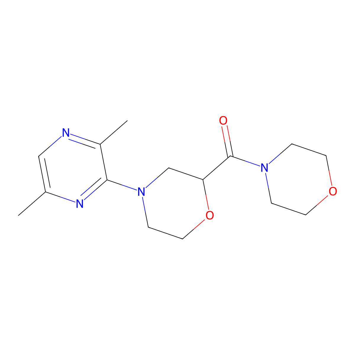 4-(3,6-Dimethylpyrazin-2-yl)-2-(morpholine-4-carbonyl)morpholine molecular structure, CAS 2741939-07-9